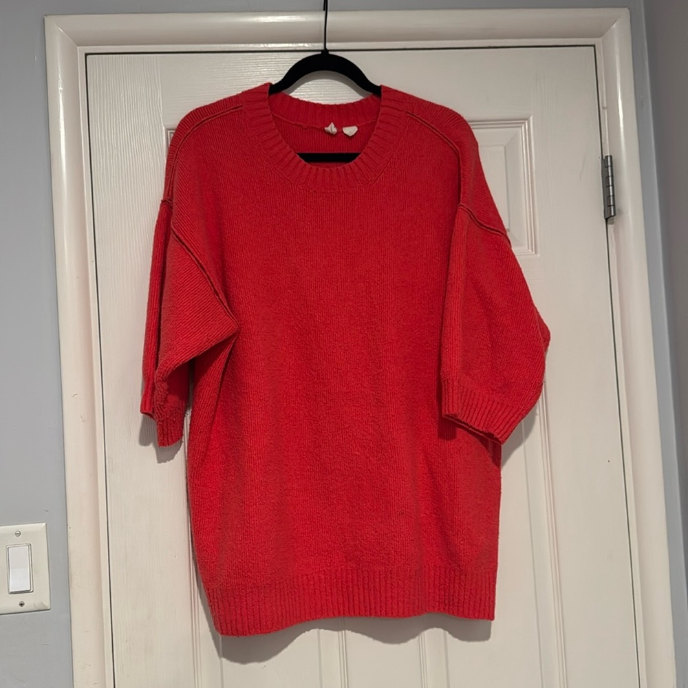 Coral Half Sleeve Sweater